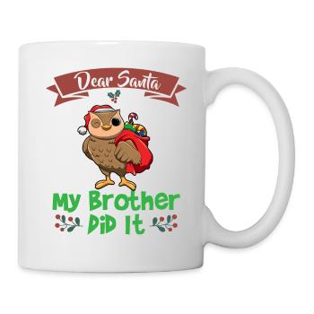 Cher Père Noël Mon frère l’a fait Frères et sœurs Noël - Mug blanc - blanc - Droite