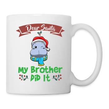 Cher Père Noël Mon frère l’a fait Frères et sœurs Noël - Mug blanc - blanc - Droite