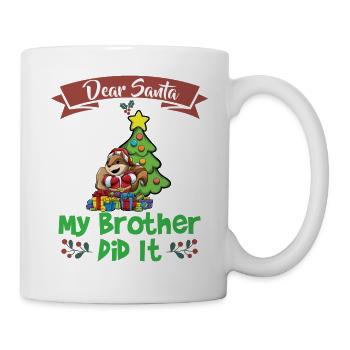 Cher Père Noël Mon frère l’a fait Frères et sœurs Noël - Mug blanc - blanc - Droite