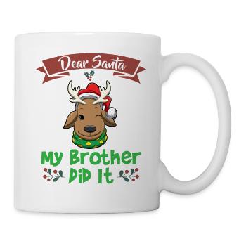 Cher Père Noël Mon frère l’a fait Frères et sœurs Noël - Mug blanc - blanc - Droite