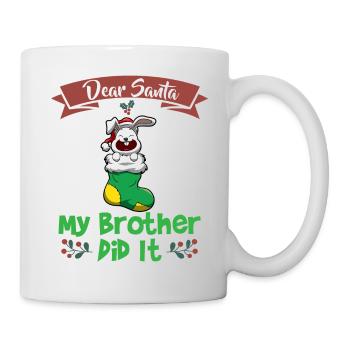 Cher Père Noël Mon frère l’a fait Frères et sœurs Noël - Mug blanc - blanc - Droite