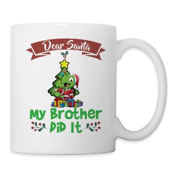 Cher Père Noël Mon frère l’a fait Frères et sœurs Noël - Mug blanc - blanc - Droite