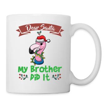 Cher Père Noël Mon frère l’a fait Frères et sœurs Noël - Mug blanc - blanc - Droite