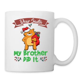Cher Père Noël Mon frère l’a fait Frères et sœurs Noël - Mug blanc - blanc - Droite