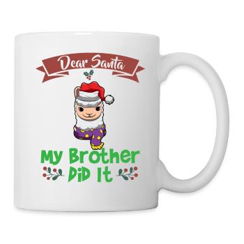 Cher Père Noël Mon frère l’a fait Frères et sœurs Noël - Mug blanc - blanc - Droite