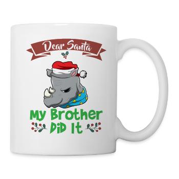 Cher Père Noël Mon frère l’a fait Frères et sœurs Noël - Mug blanc - blanc - Droite