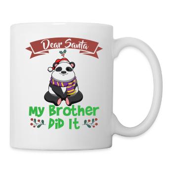 Cher Père Noël Mon frère l’a fait Frères et sœurs Noël - Mug blanc - blanc - Droite