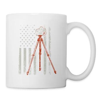 Photographer Distressed American Flag USA Photogra - Mug - white - Right