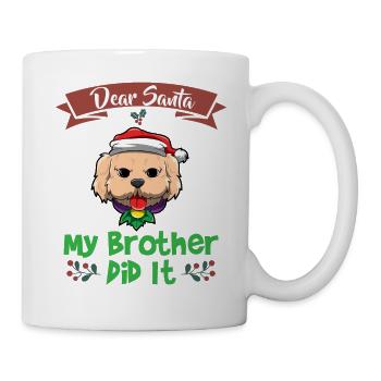 Cher Père Noël Mon frère l’a fait Frères et sœurs Noël - Mug blanc - blanc - Droite