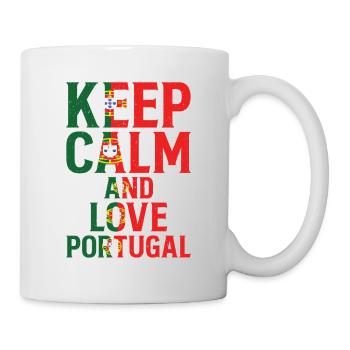 Ruhe bewahren und Portugal lieben - Tasse - Weiß - Rechts