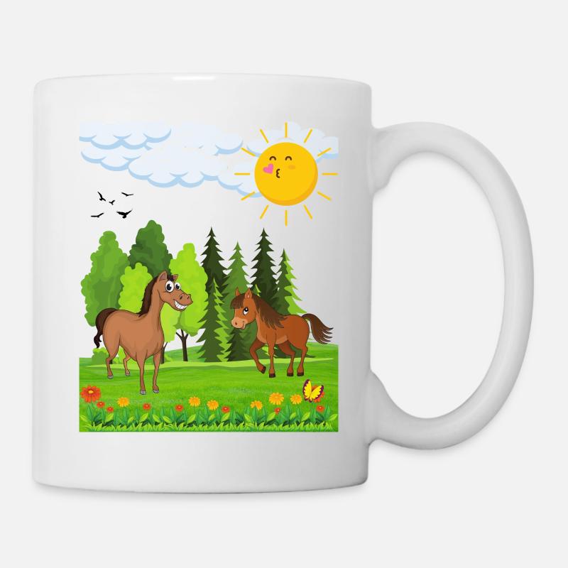 Little horses design for kids - Mug - white
