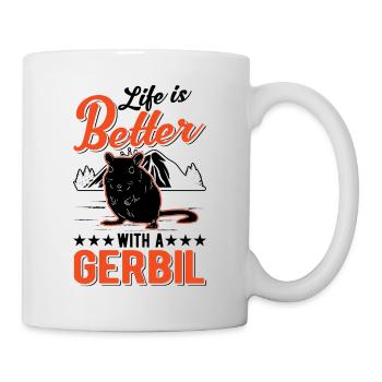 La vie est meilleure avec une gerbille de rat de course de gerbille - Mug blanc - blanc - Droite