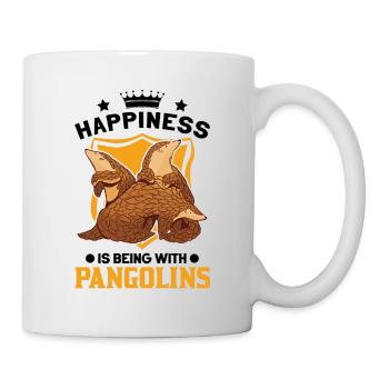 Happiness is being with Pangolins Schuppentier - Mug - white - Right