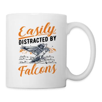 Facilement distrait par les faucons Falkenzüchter Falkner - Mug blanc - blanc - Droite
