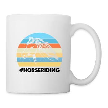 Équitation Coucher de soleil coloré Fond Cheval - Mug blanc - blanc - Droite