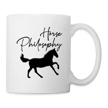 Pferd Philosophie Reiten Tier Western Stil Schwarz - Tasse - Weiß - Rechts