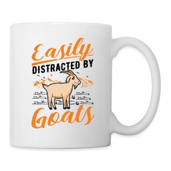 Facilement distrait par les chèvres Ziegenwirt Goat - Mug blanc - blanc - Droite