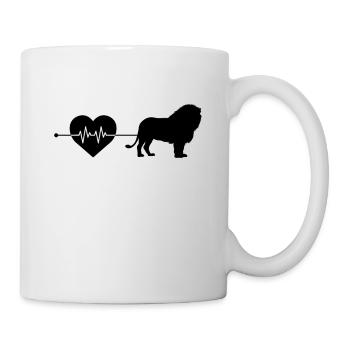 Löwe Herzschlag - Tasse - Weiß - Rechts