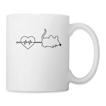 Maus Herzschlag - Tasse - Weiß - Rechts