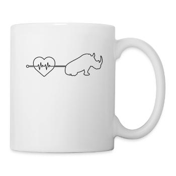 Nashorn Herzschlag - Tasse - Weiß - Rechts