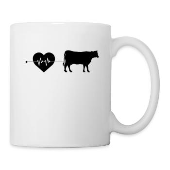 Cow Beef Heartbeat - Mug - white - Right