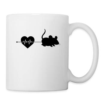 Maus Herzschlag - Tasse - Weiß - Rechts
