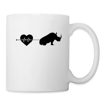 Nashorn Herzschlag - Tasse - Weiß - Rechts