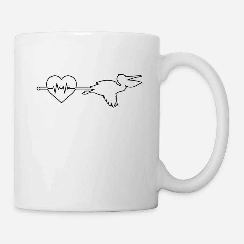 Pelikan Herzschlag - Tasse - Weiß