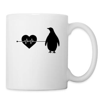 Pinguin Herzschlag - Tasse - Weiß - Rechts