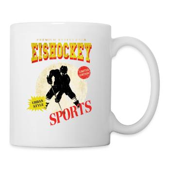 Eishockey Eishockeyspieler Spieler Vintage Retro - Tasse - Weiß - Rechts