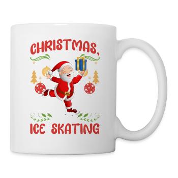 Eislaufen Eiskunstlauf Santa Weihnachten Liebe - Tasse - Weiß - Rechts