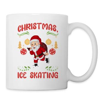 Eislaufen Eiskunstlauf Santa Weihnachten Liebe - Tasse - Weiß - Rechts
