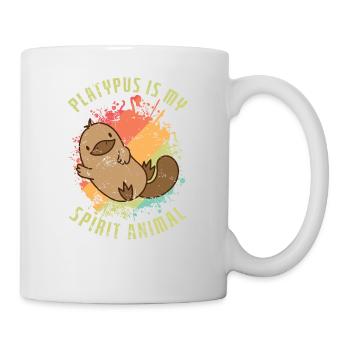 Platypus is my Spirit Animal Schnabeltier - Mug - white - Right
