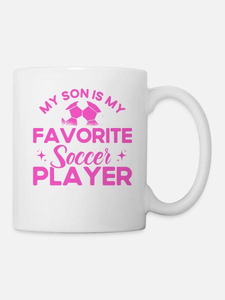 Fußball Mama Mutter Sohn Geschenk - Tasse - Weiß