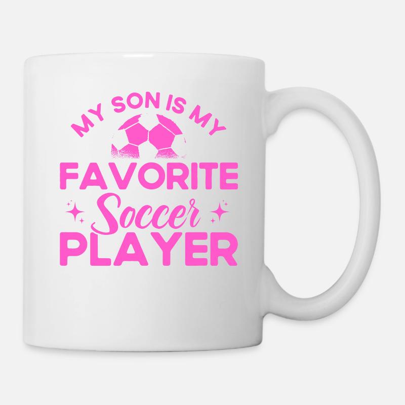 Fußball Mama Mutter Sohn Geschenk - Tasse - Weiß
