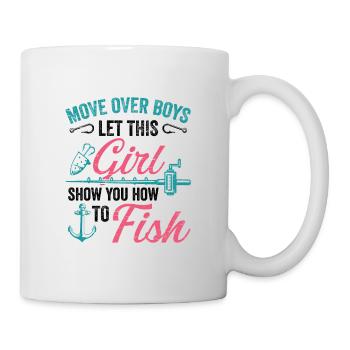 Fishing Girls Rod Fisher Fish Fisherman Fishing - Mug - white - Right