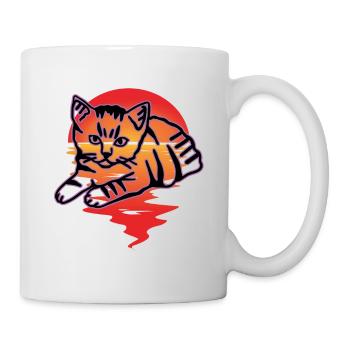 Chat graphique Retro Cat pour les propriétaires de chats - Mug blanc - blanc - Droite