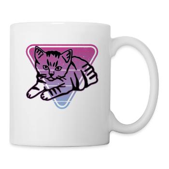 Chat graphique Retro Cat pour les propriétaires de chats - Mug blanc - blanc - Droite