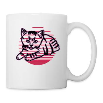 Chat graphique Retro Cat pour les propriétaires de chats - Mug blanc - blanc - Droite