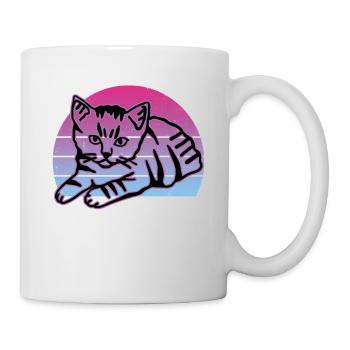 Chat graphique Retro Cat pour les propriétaires de chats - Mug blanc - blanc - Droite