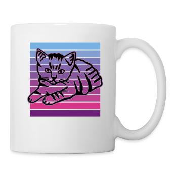 Retro Cat Graphic Cat for Cat Owners - Mug - white - Right