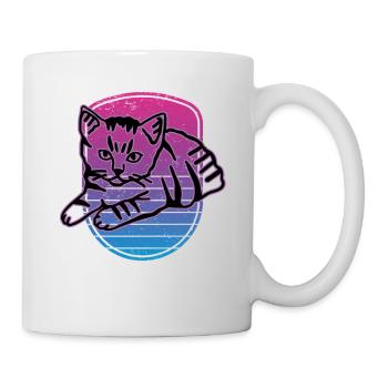Chat graphique Retro Cat pour les propriétaires de chats - Mug blanc - blanc - Droite