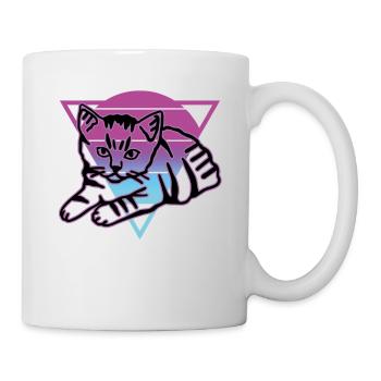 Chat graphique Retro Cat pour les propriétaires de chats - Mug blanc - blanc - Droite