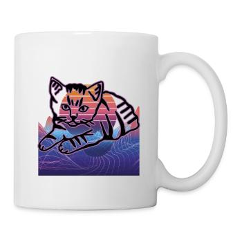 Chat graphique Retro Cat pour les propriétaires de chats - Mug blanc - blanc - Droite