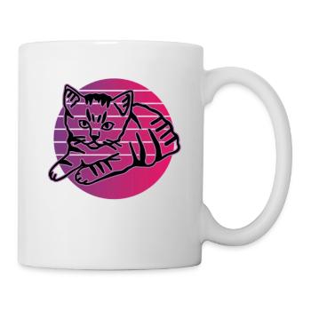 Chat graphique Retro Cat pour les propriétaires de chats - Mug blanc - blanc - Droite