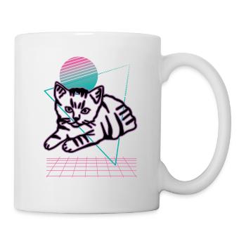 Chat graphique Retro Cat pour les propriétaires de chats - Mug blanc - blanc - Droite