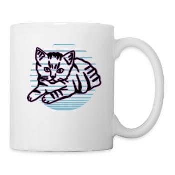 Chat graphique Retro Cat pour les propriétaires de chats - Mug blanc - blanc - Droite