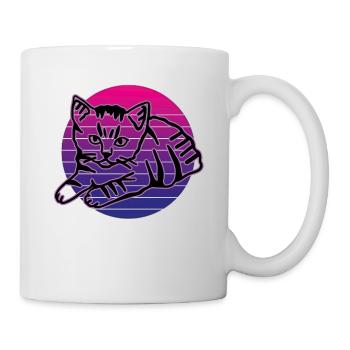 Chat graphique Retro Cat pour les propriétaires de chats - Mug blanc - blanc - Droite