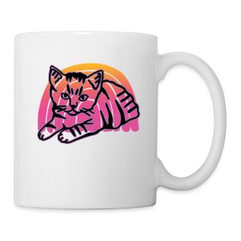 Chat graphique Retro Cat pour les propriétaires de chats - Mug blanc - blanc - Droite