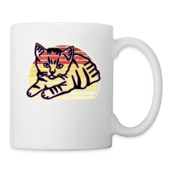 Chat graphique Retro Cat pour les propriétaires de chats - Mug blanc - blanc - Droite